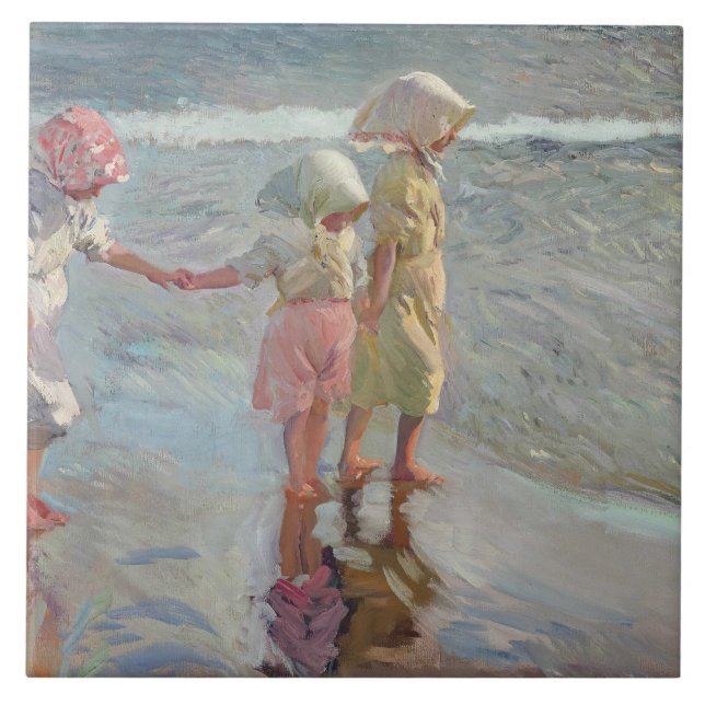 Joaquin Sorolla - de tre systrarna Kakelplatta (Framsidan)