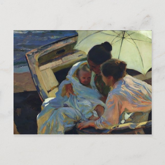 Joaquín Sorolla- Efter badplatsen Vykort (Framsida)