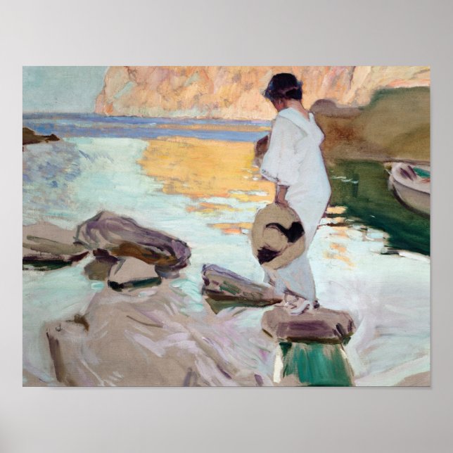 Joaquin Sorolla - Elena at Cala de San Vicente Poster (Framsidan)