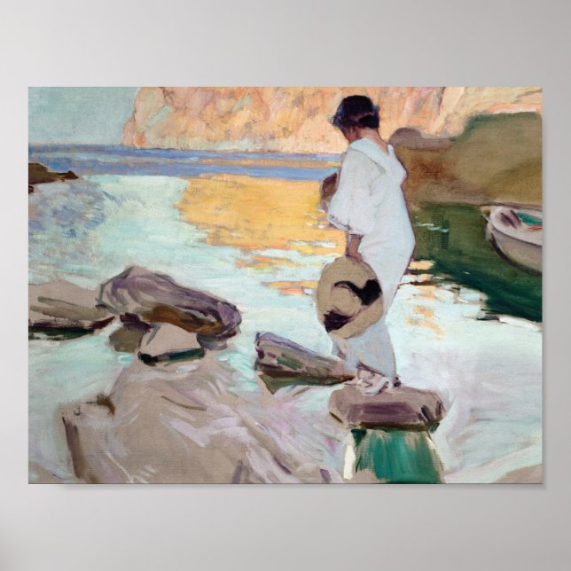 Joaquin Sorolla - Elena at Cala de San Vicente Poster (Framsidan)