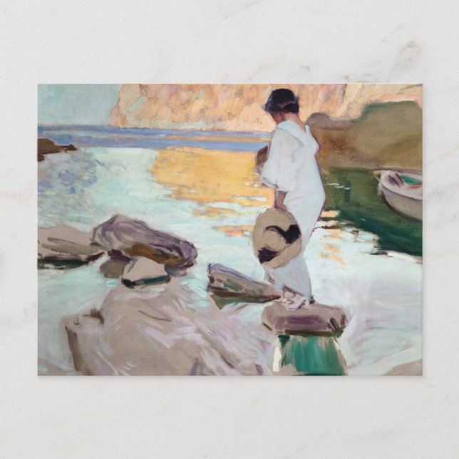 Joaquin Sorolla - Elena vid Cala de San Vicente Vykort (Framsida)