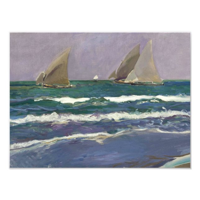 Joaquin Sorolla - Frakt Sails in Sea Fototryck (Framsidan)