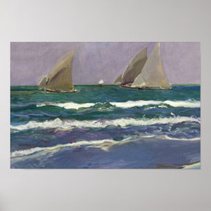 Joaquin Sorolla - Frakt Sails in Sea Poster