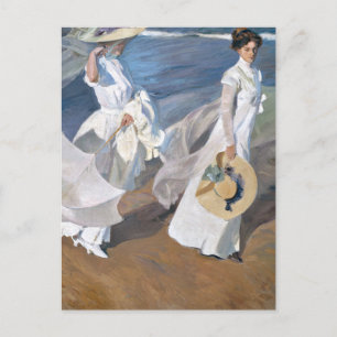 Joaquin Sorolla - Kvinnor som går längs med strand Vykort