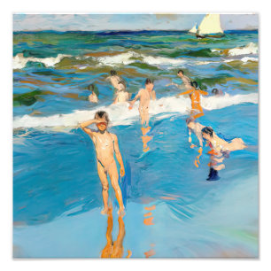 Joaquín Sorolla los niños en el mar playa Fototryck
