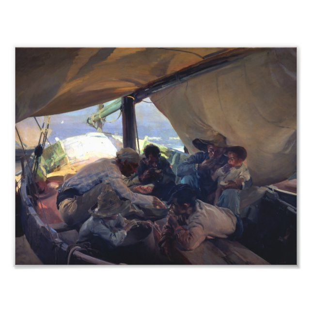 Joaquin Sorolla - Lunch on the Boat Fototryck (Framsidan)