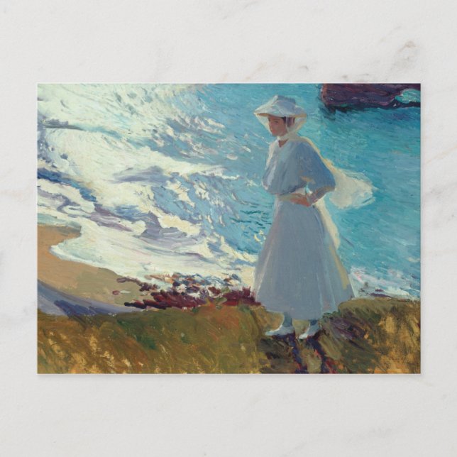 Joaquin Sorolla - Maria på stranden i Biarritz Vykort (Framsida)