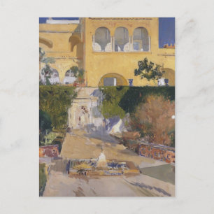 Joaquín Sorolla-Noon sol vid Sevillas Alcázar Vykort