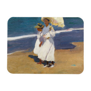 Joaquin Sorolla - på stranden Magnet