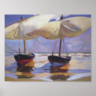 Joaquín Sorolla- satte på land fartyg Poster