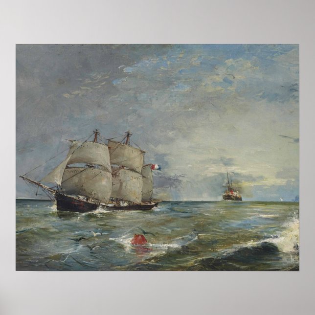 Joaquin Sorolla - Segelbåtar i havet Poster (Framsidan)