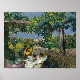 Joaquin Sorolla - Siesta i Garden Poster
