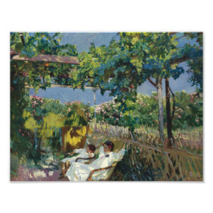 Joaquin Sorolla - Siesta i trädgården Fototryck