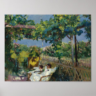 Joaquin Sorolla - Siesta i trädgården Poster