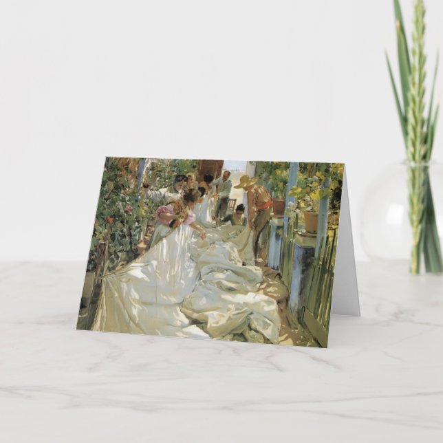 Joaquín Sorolla- som lagar segla Kort (Framsida)