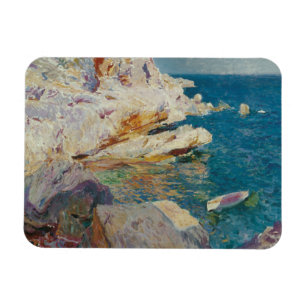 Joaquin Sorolla-Stenar av Javea och vitfartyget Magnet