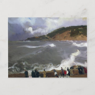 Joaquín Sorolla- The Breakwater of San Sebastian Vykort