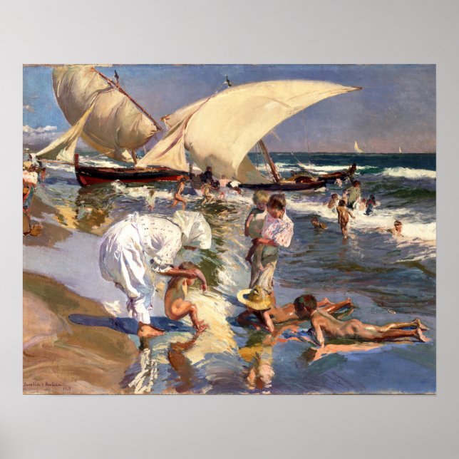 Joaquin Sorolla - Valencia Beach by Morglight Poster (Framsidan)