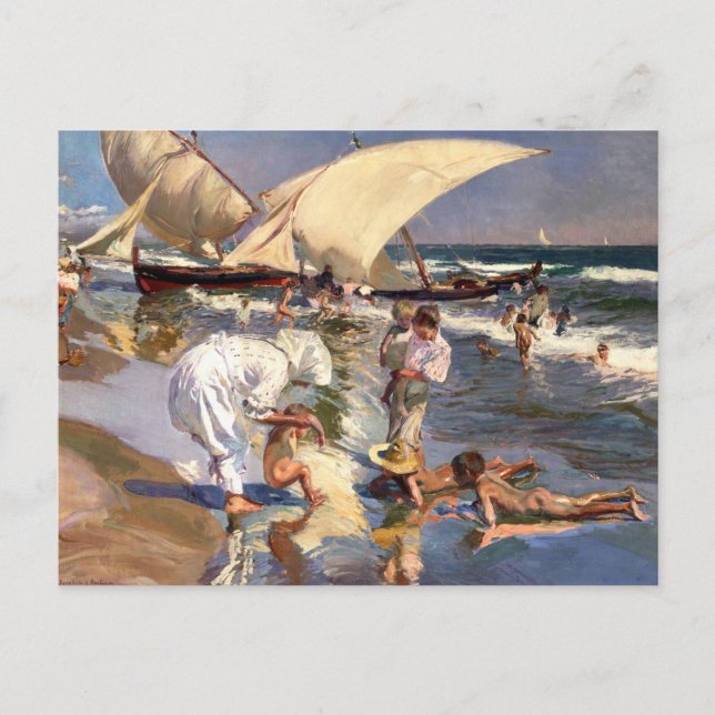 Joaquin Sorolla - Valencia Beach by Morglight Vykort (Framsida)