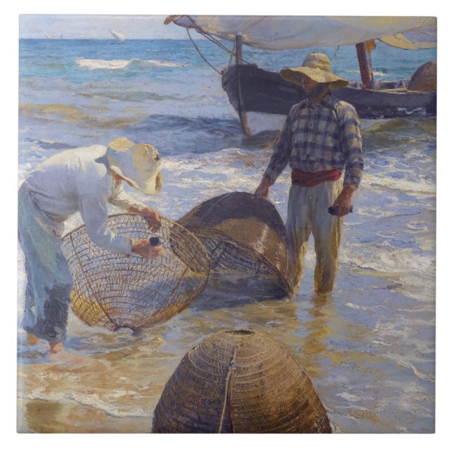 Joaquin Sorolla - Valencia Fisherman Kakelplatta (Framsidan)
