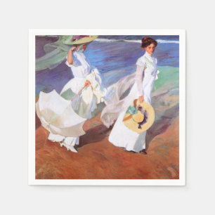 Joaquin Sorolla Women Walking Beach Pappersservett
