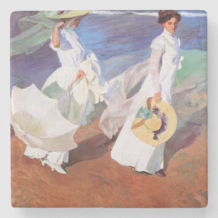 Joaquin Sorolla Women Walking Beach Stenunderlägg