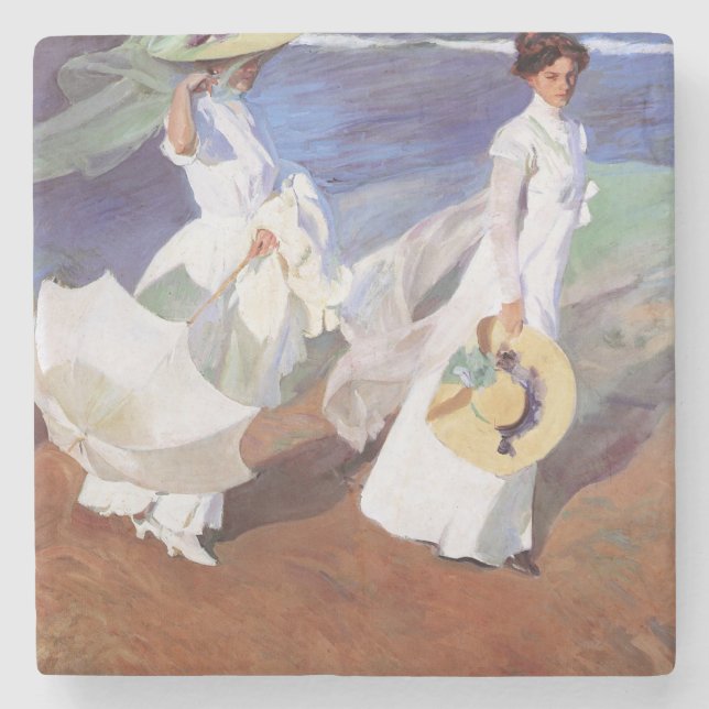 Joaquin Sorolla Women Walking Beach Stenunderlägg (Framsidan)