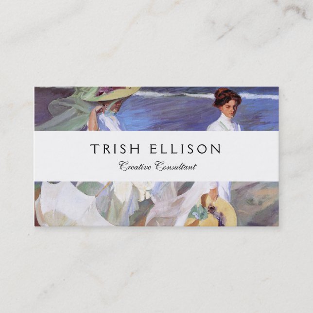 Joaquin Sorolla Women Walking Beach Visitkort (Framsida)