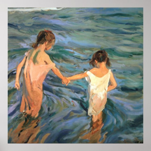 Joaquín Sorolla y Bastida Children in Sea Poster (Framsidan)