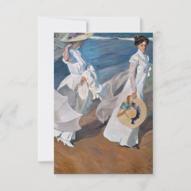 Joaquin Sorolla Y Bastida - Strullande av havet Kort (Framsida)