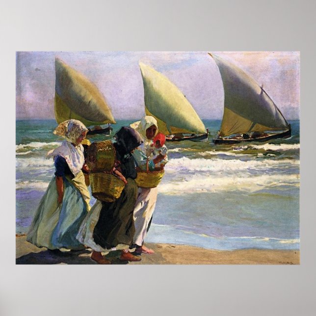 Joaquín Sorolla y Bastida Three Sails Poster (Framsidan)