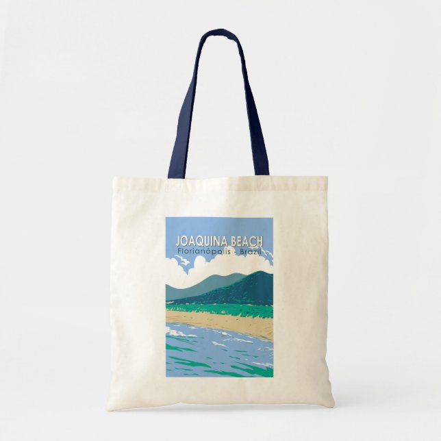 Joaquina Beach Brazil Travel Art Vintage Tygkasse (Framsidan)