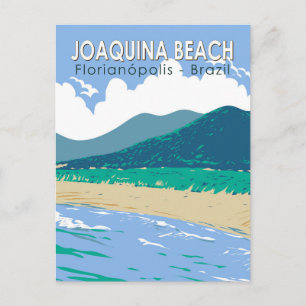 Joaquina Beach Brazil Travel Art Vintage Vykort
