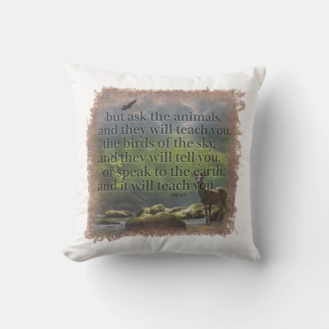 JOB 12:7 - Pillow Kudde (Framsida)