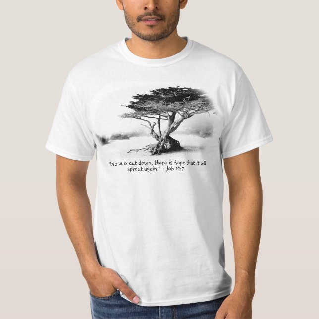 JOB 14:7 Grundläggande T-shirt för män (Framsida)