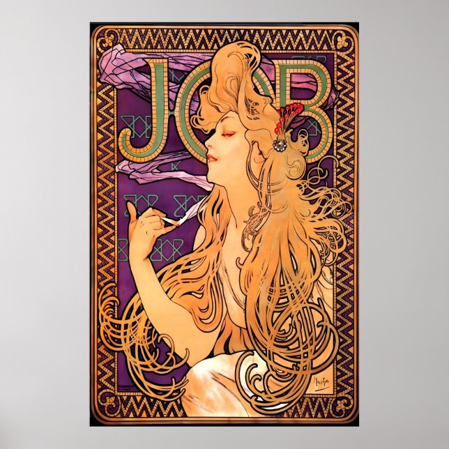 JOB 1896 POSTER UTSKRIFT A5-A1 Alphonse Mucha Kons (Framsidan)