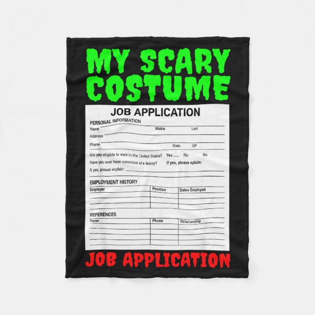 Job Application Funny Y Halloween Costume Trick Or Fleecefilt (Framsidan)