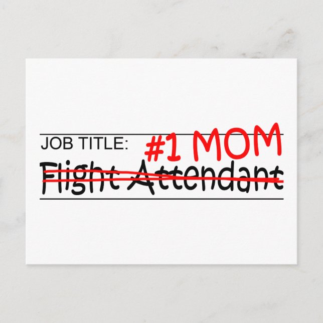 Job Mamma Flight Attendant Vykort (Framsida)