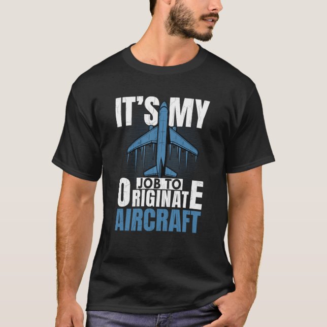 Job To Originate Aircraft Aerospace Engineer Graph T Shirt (Framsida)