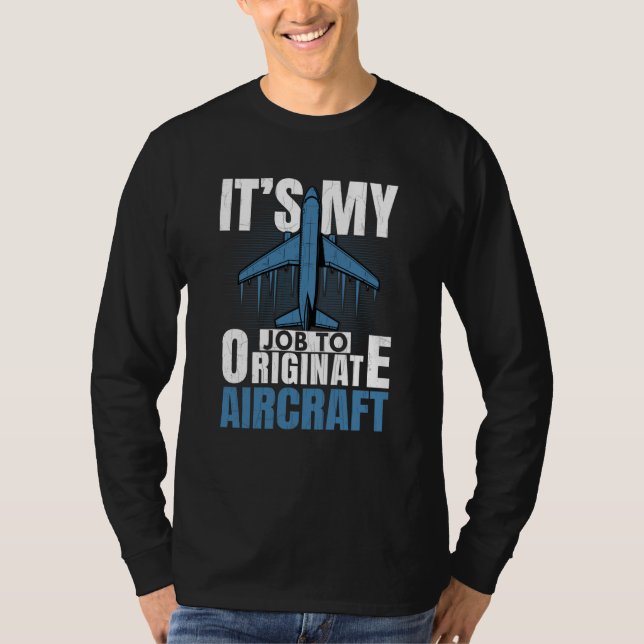 Job To Originate Aircraft Aerospace Engineer Graph T Shirt (Framsida)