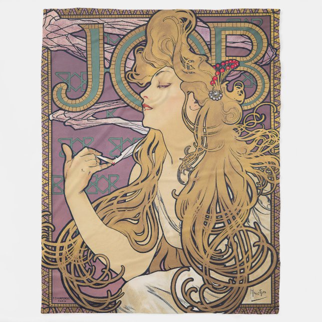 Jobb (1896) från Alphonse Mucha Fleecefilt (Framsidan)