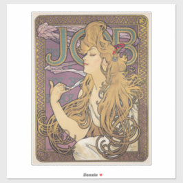 Jobb (1896) från Alphonse Mucha Klistermärken
