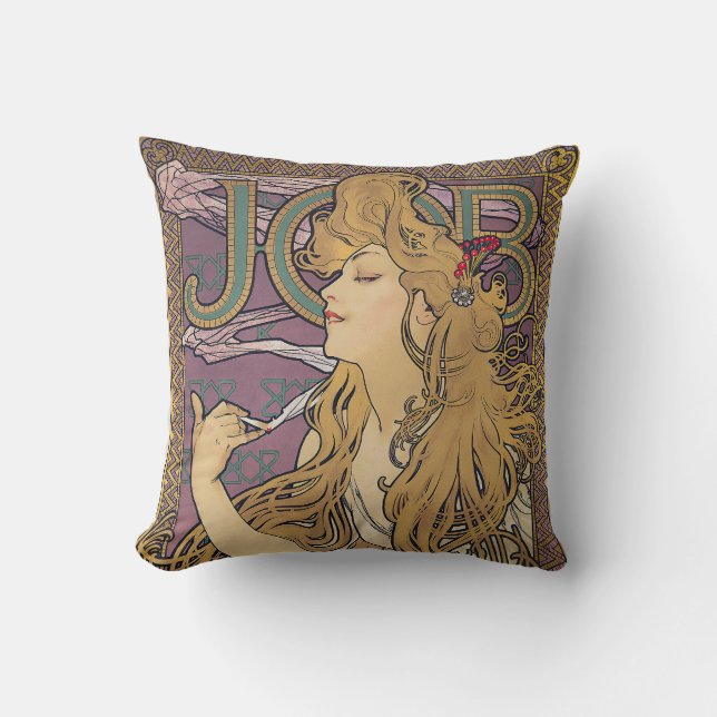 Jobb (1896) från Alphonse Mucha Kudde (Framsida)