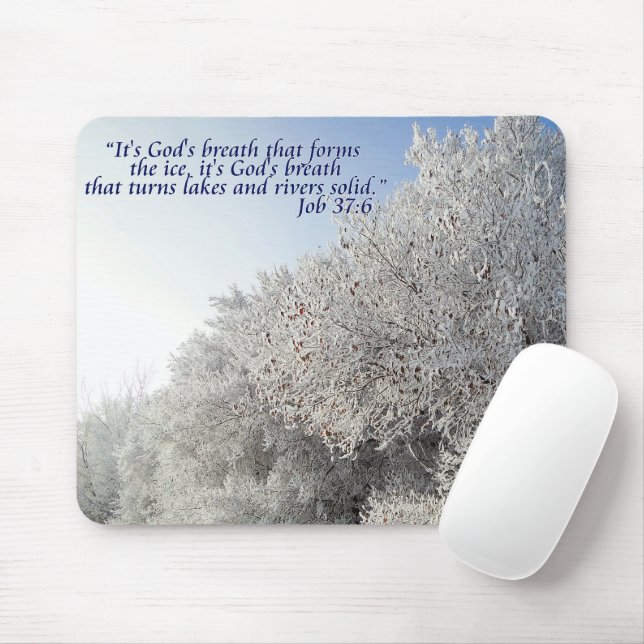 Jobb 37:6: Inspirational Winter Ligcape Mousepad Musmatta (Med mus)