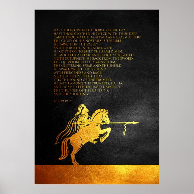 Jobb 39:19-25 bibelverse poster (Framsidan)