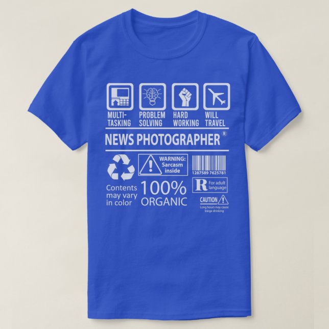 Jobb-fack för MultiTasks-Auktoriserad för diskussi T Shirt (Design framsida)