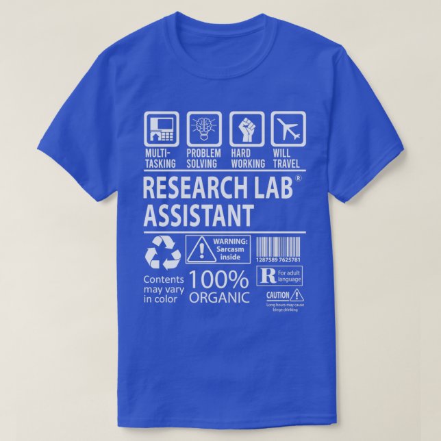 Jobb för Auktoriserad av multitasking för Research T Shirt (Design framsida)