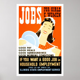 Jobb för flickakvinnor 1936 WPA Poster