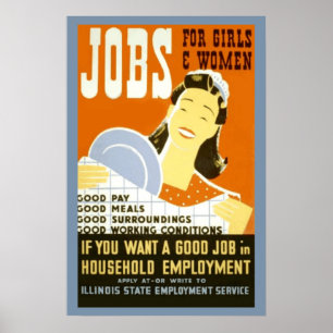 jobb för flickor & kvinnor poster