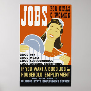 Jobb för flickor och kvinnor Poster